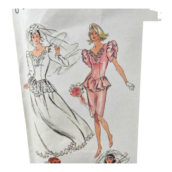 Vtg Simplicity 8484 Wedding Dress Pattern Retro Size 12-16 Uncut Taylor Fashion - Picture 3 of 8